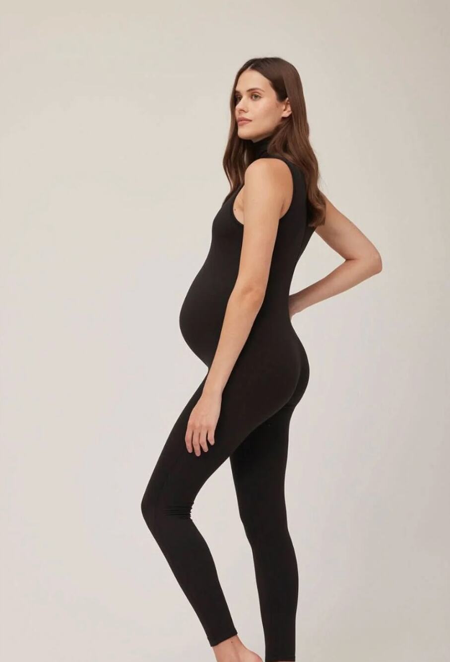 Bumpsuit The Stevie Maternity Unitard Jumpsuit Womens M Black Comfort Stretch